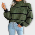 Vette™ - Luksuriøs rullekravesweater med striber