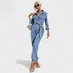 Joana - Casual denim-overall med bælte til et moderne look