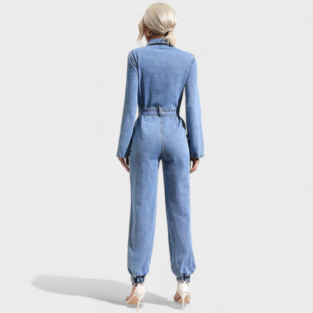 Joana - Casual denim-overall med bælte til et moderne look