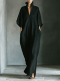 Alessandra • Lang, oversized, minimalistisk kjole