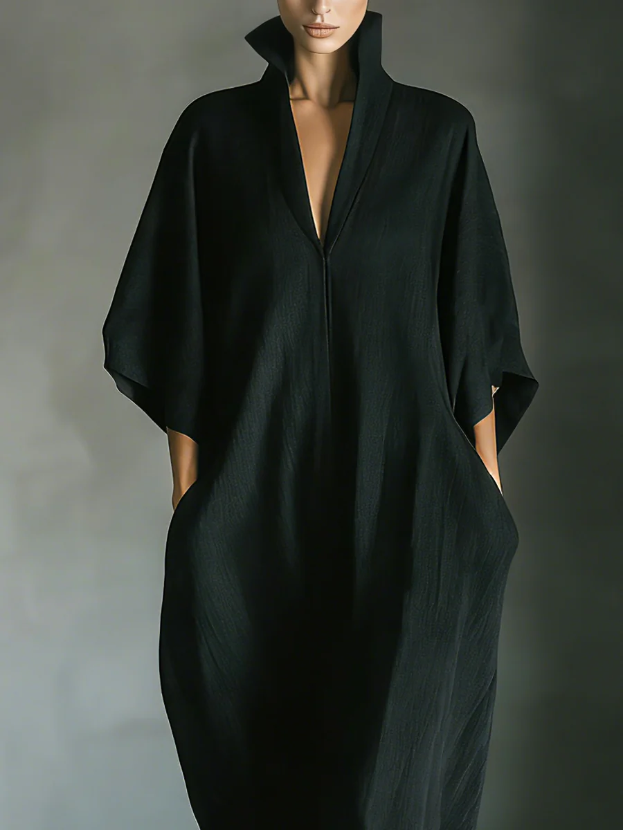 Alessandra • Lang, oversized, minimalistisk kjole