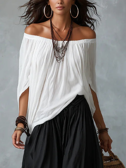 Amber | Glat Off-Shoulder Sæt