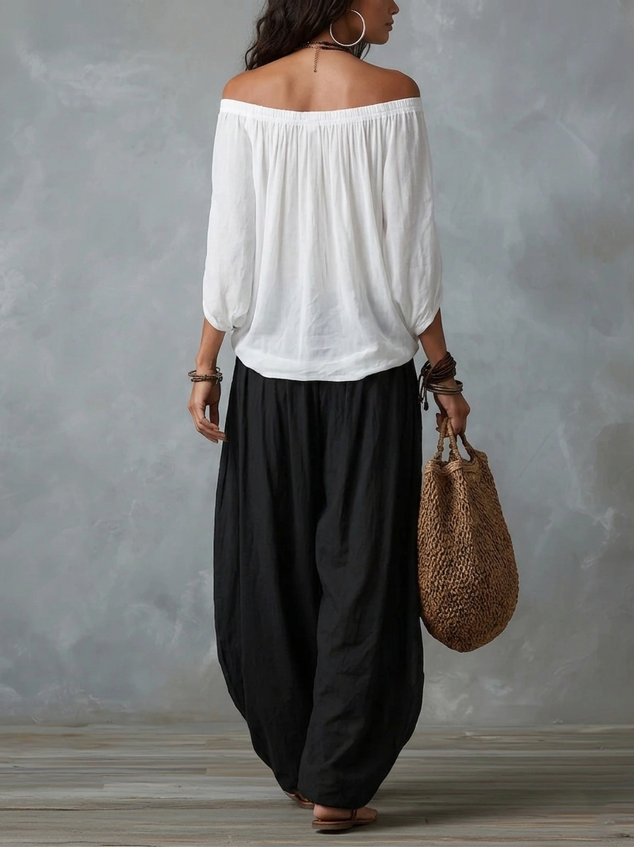 Amber | Glat Off-Shoulder Sæt