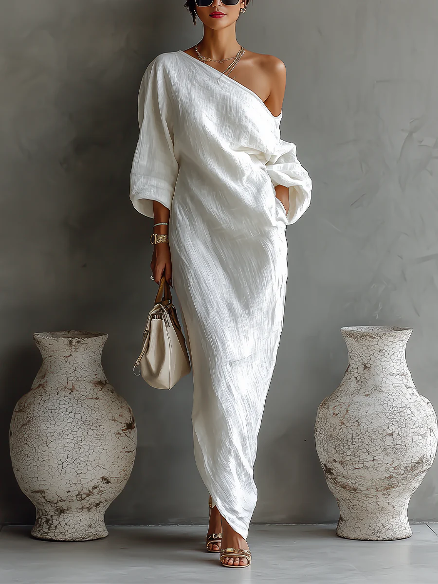 Elise | Asymmetrisk elegant maxikjole