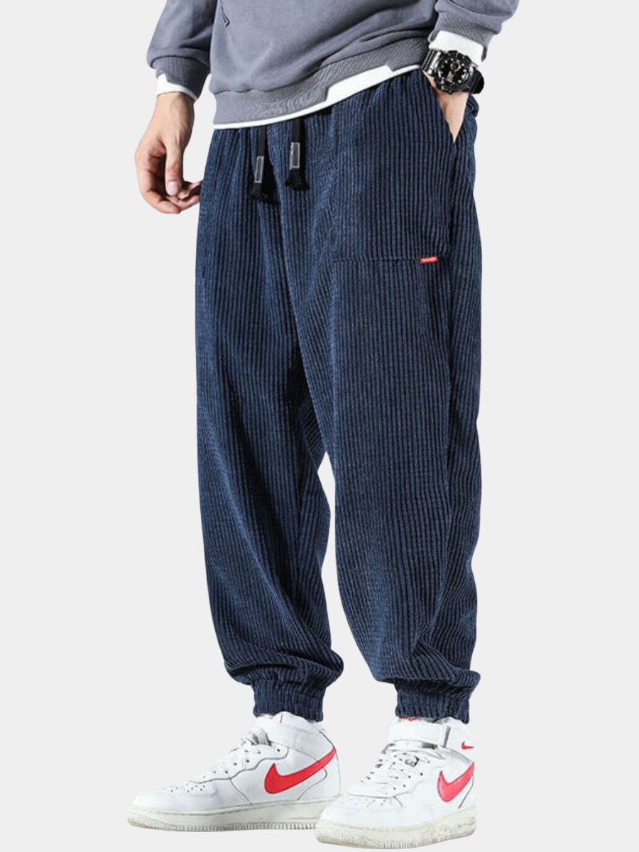 Ribfluwelen joggingbukser til mænd