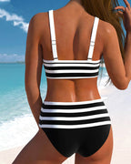 Sophie | Stribet højtaljet bikini