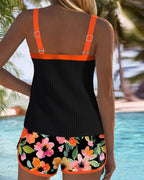 Anouk | Elegant tankini-sæt med shorts i blomstermønster