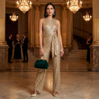 Madalena - Skinnende jumpsuit til fester: Glamour og uforglemmelig glans