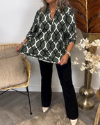 Casual langærmet bluse med print