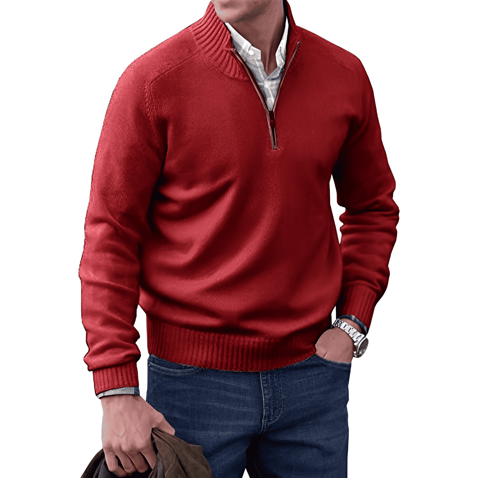 Bram | Elegant kashmir-sweater med lynlås