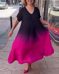 Anna | Casual plisseret Ombre-kjole