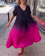 Anna | Casual plisseret Ombre-kjole
