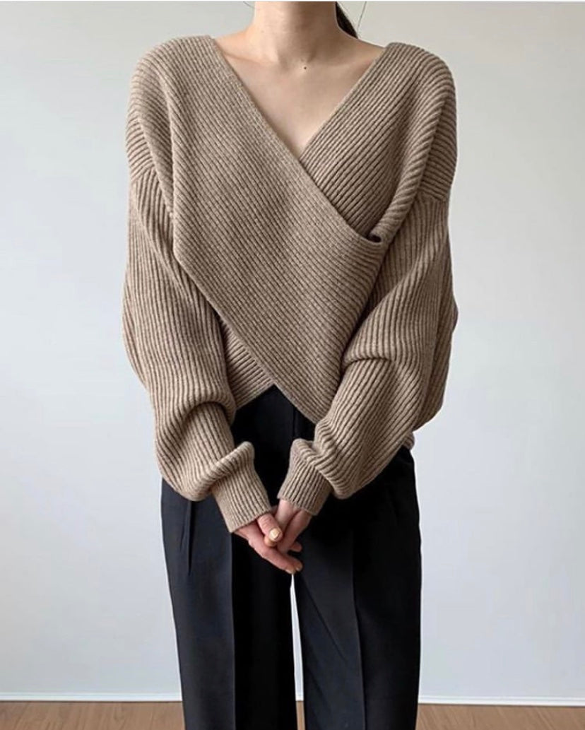 Iris | Elegant krydsstrikket sweater