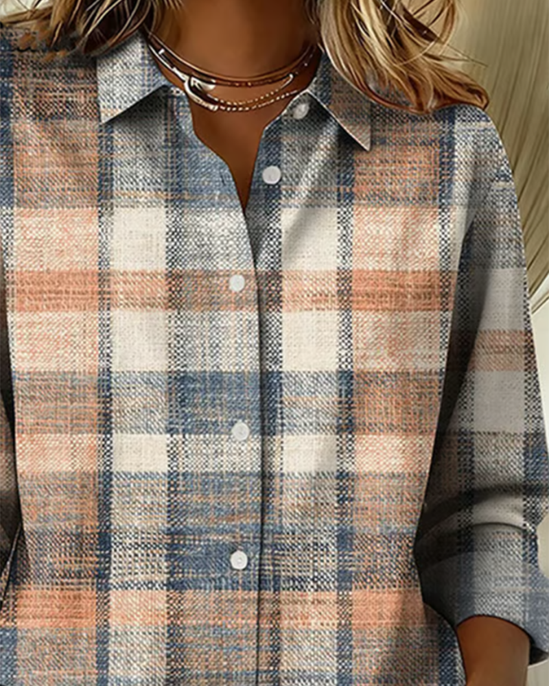 Laluna® | Skjorte med ternet mønster i vintage-stil