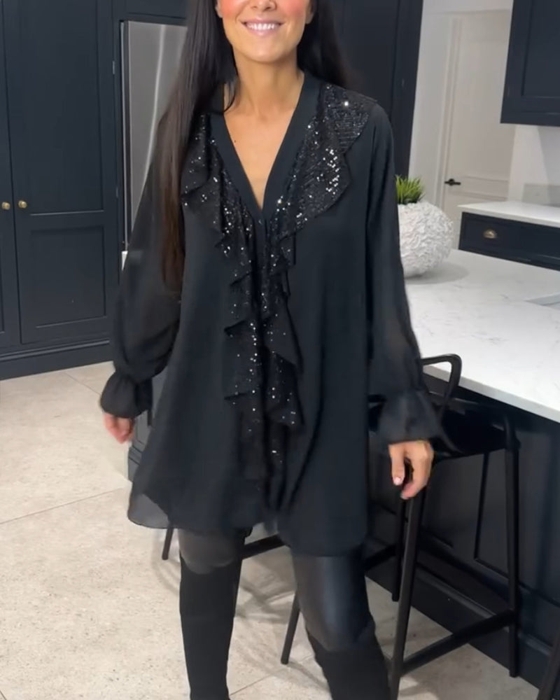 Lisa | Stilfuld bluse med flæser