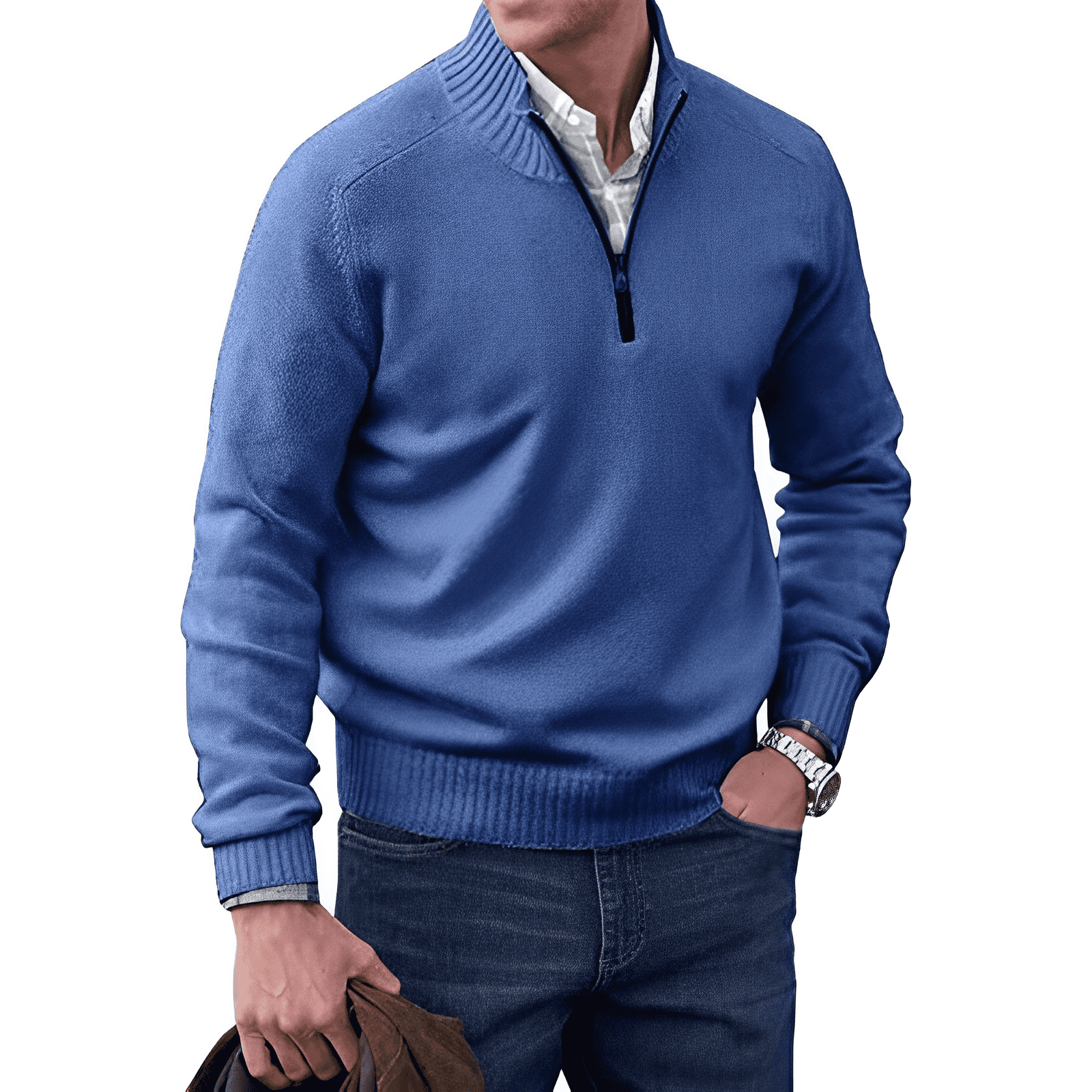 Bram | Elegant kashmir-sweater med lynlås
