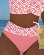 Todelt Bikini Med Bh-Skåret Top Og Diamantmønster