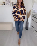 Sanne | Trykt Casual Top med V-hals