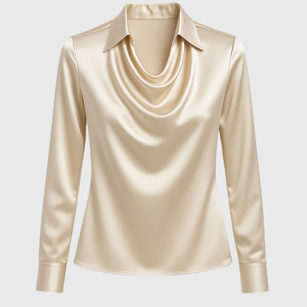 Sanne | Elegant skinnende satinbluse