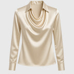 Sanne | Elegant skinnende satinbluse