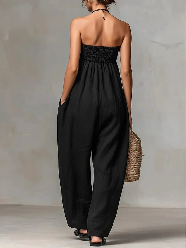 Nora | Stropløs Hør-Jumpsuit