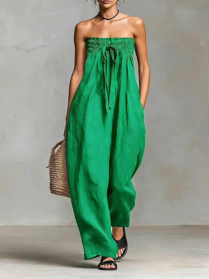Nora | Stropløs Hør-Jumpsuit