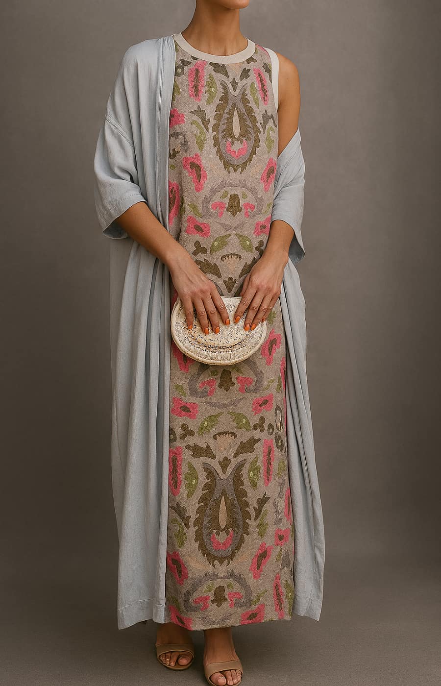 Élina | Elegant sæt med lang kjole og matchende cardigan