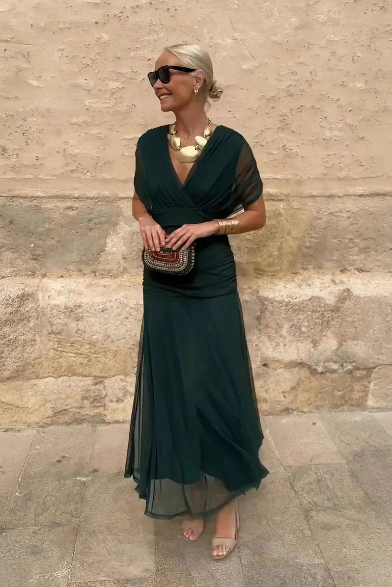 Elodie | Elegant maxikjole med V-udskæring