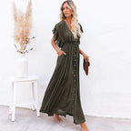 Esmee™ - Maxikjole Ibiza, Mørkegrøn