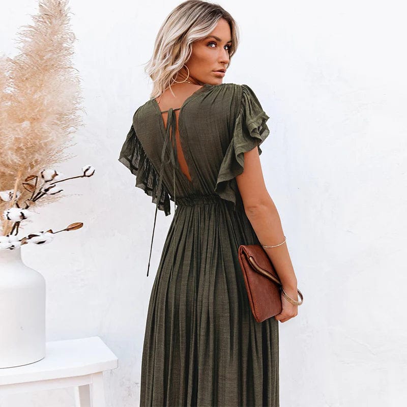 Esmee™ - Maxikjole Ibiza, Mørkegrøn