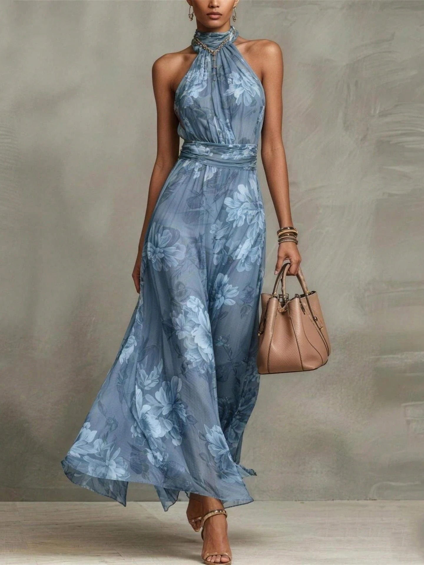 Evelien | Elegant maxikjole med blomsterprint
