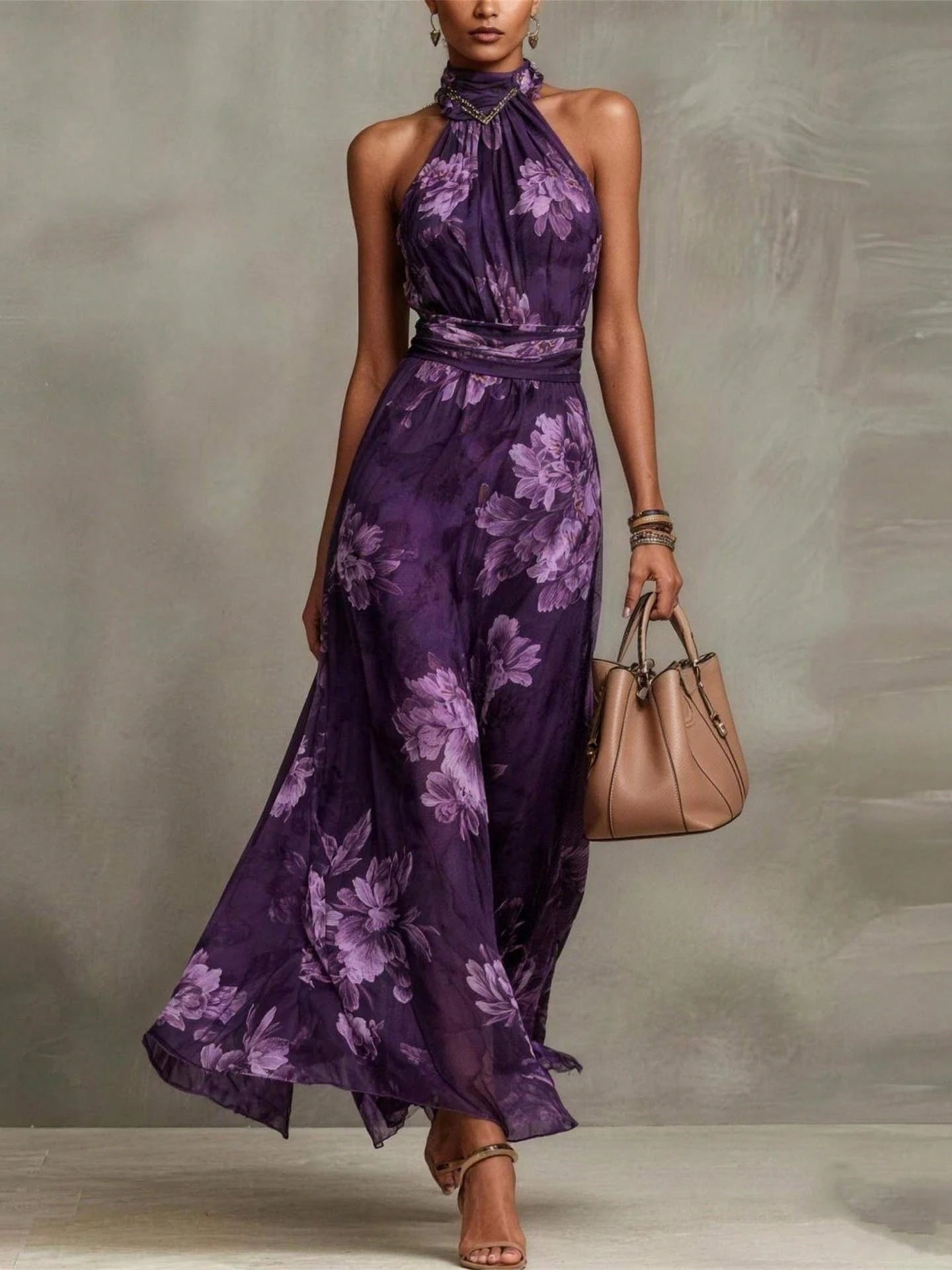Evelien | Elegant maxikjole med blomsterprint