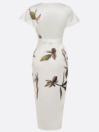 Elin™ | Elegant slå-om-kjole med blomsterprint