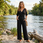 Beatriz - Flydende jumpsuit med elegant krydsudskæring