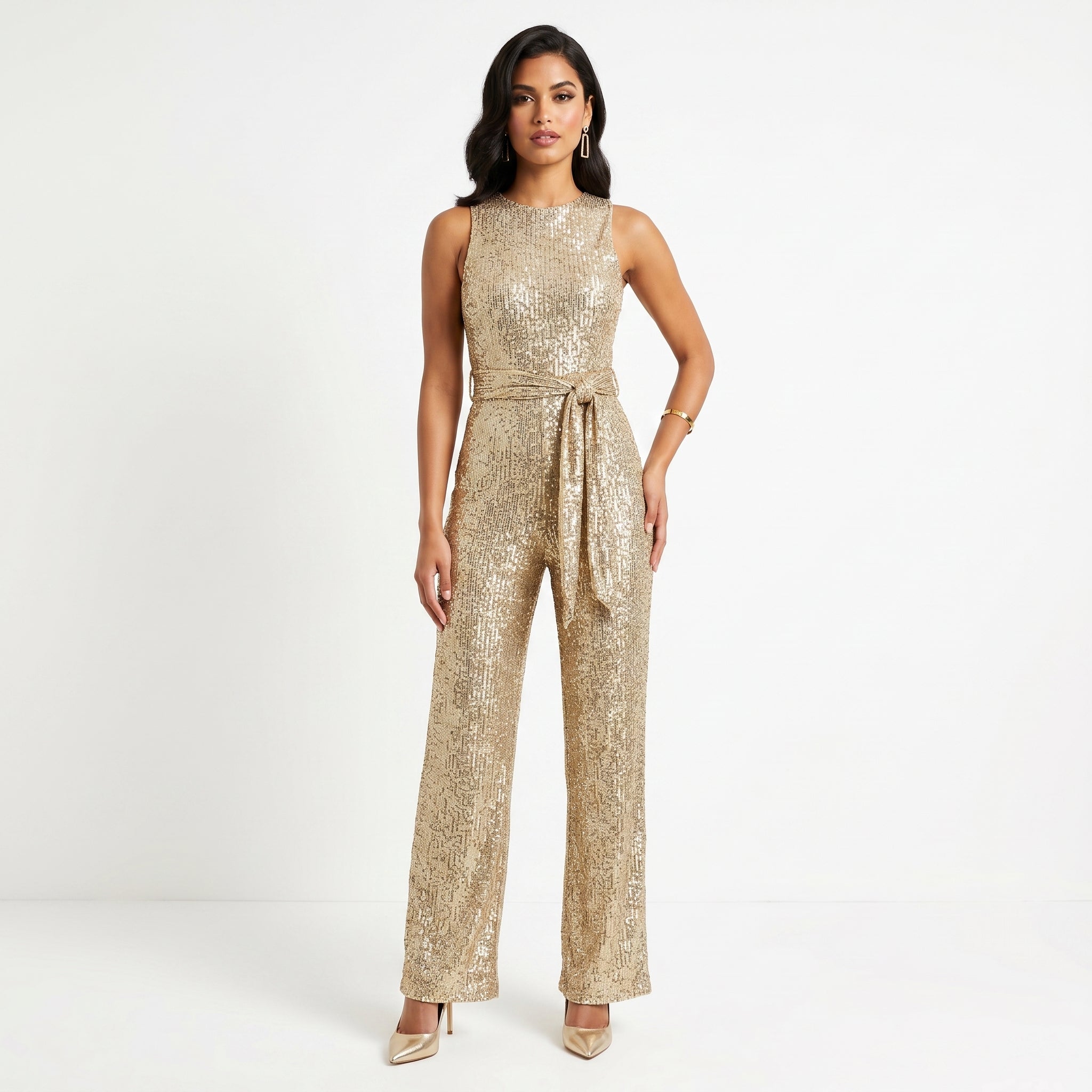Madalena - Skinnende jumpsuit til fester: Glamour og uforglemmelig glans
