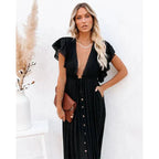 Feline™ Maxi Sort Ibiza-kjole