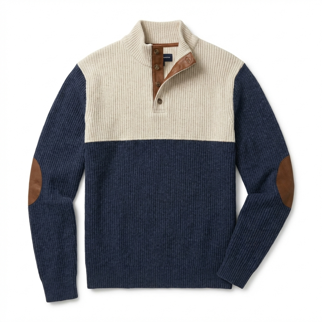Retro pullover i fløjl med høj krave