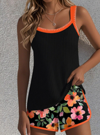 Anouk | Elegant tankini-sæt med shorts i blomstermønster