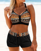 Højtaljede bikinier med geometrisk print