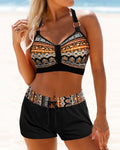 Højtaljede bikinier med geometrisk print