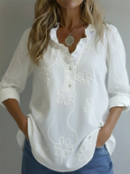 Liora™ – Elegant bluse med broderede detaljer