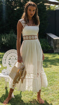 Janette™ | Hvid boheme kjole
