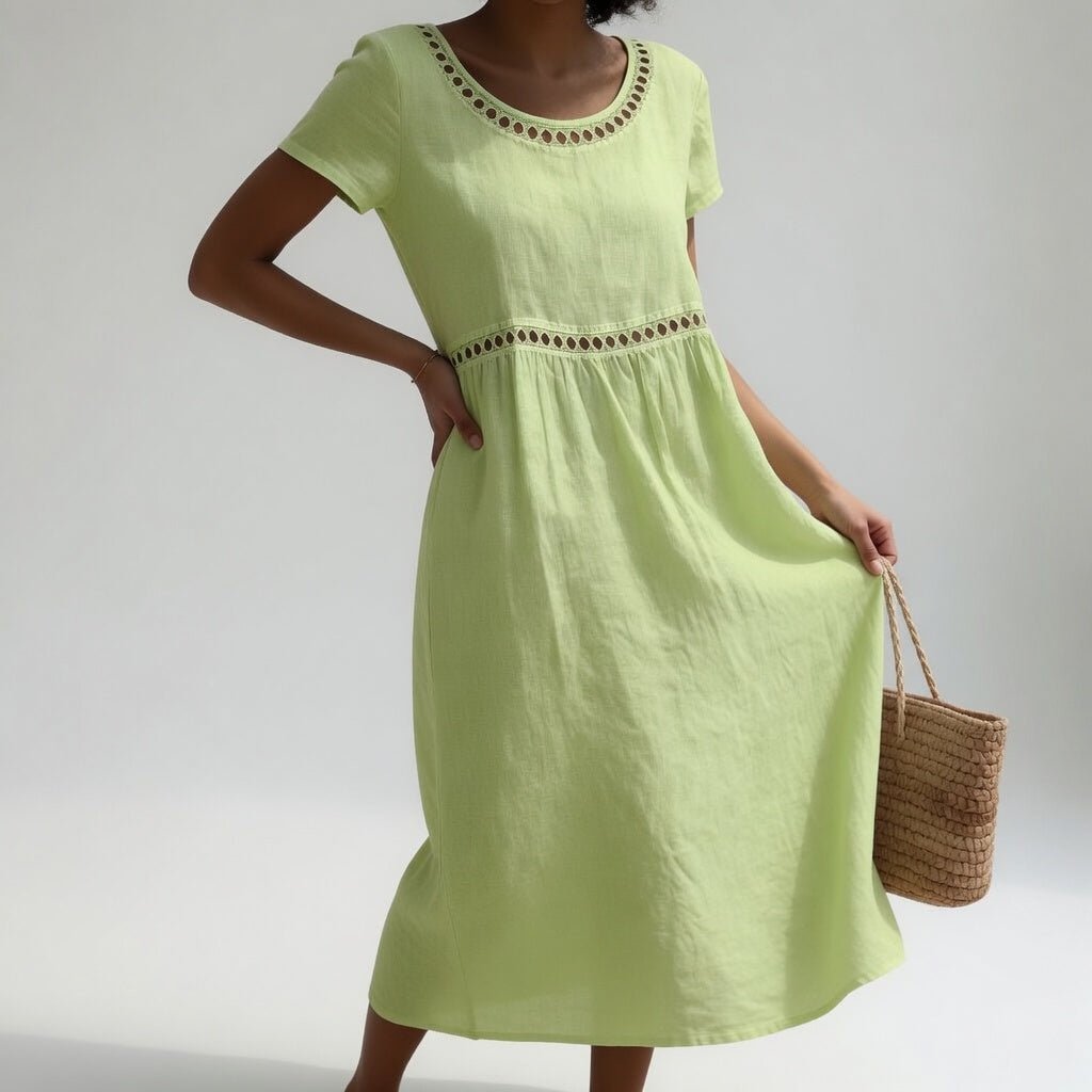 Maria | Elegant sommerkjole i hør og bomuld