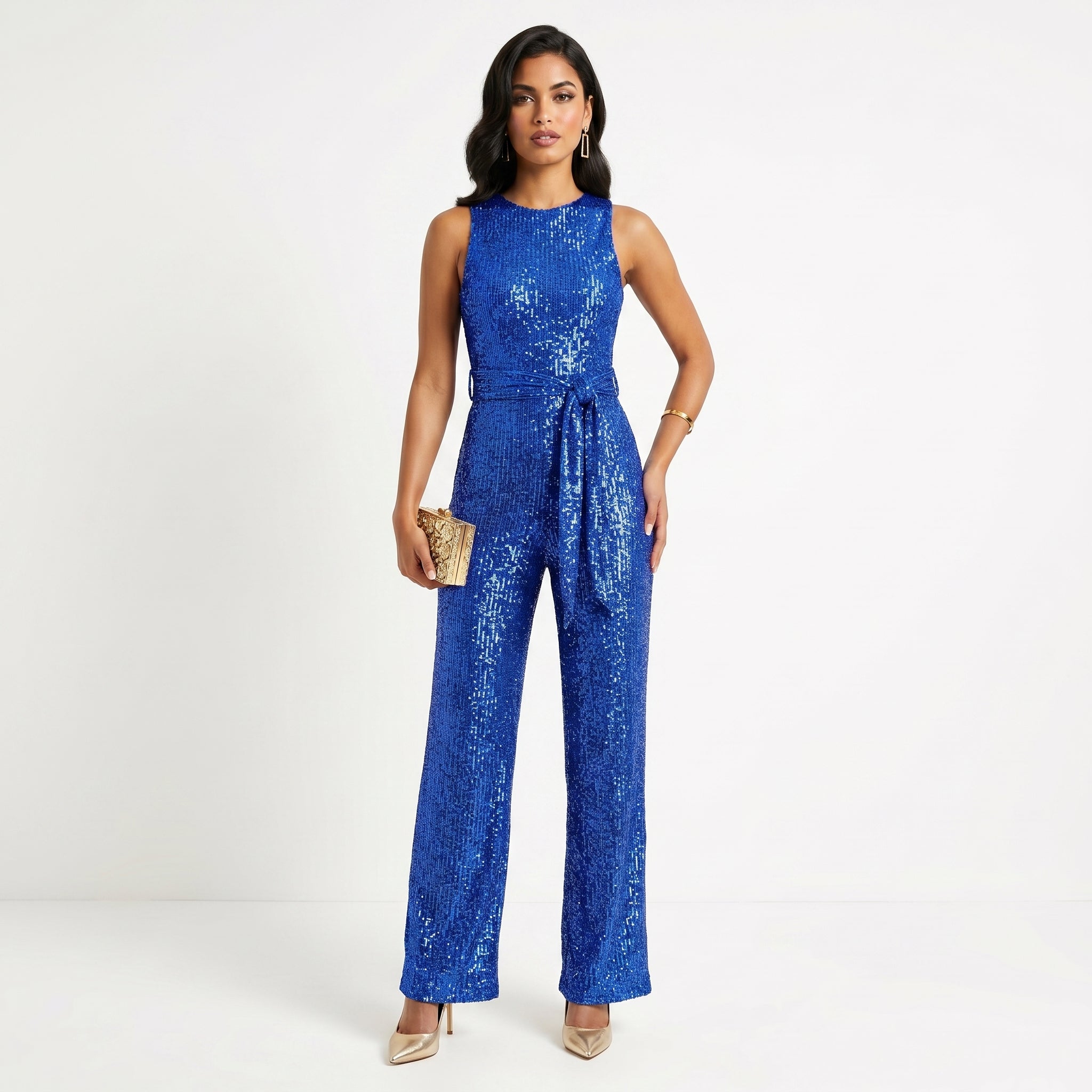 Madalena - Skinnende jumpsuit til fester: Glamour og uforglemmelig glans