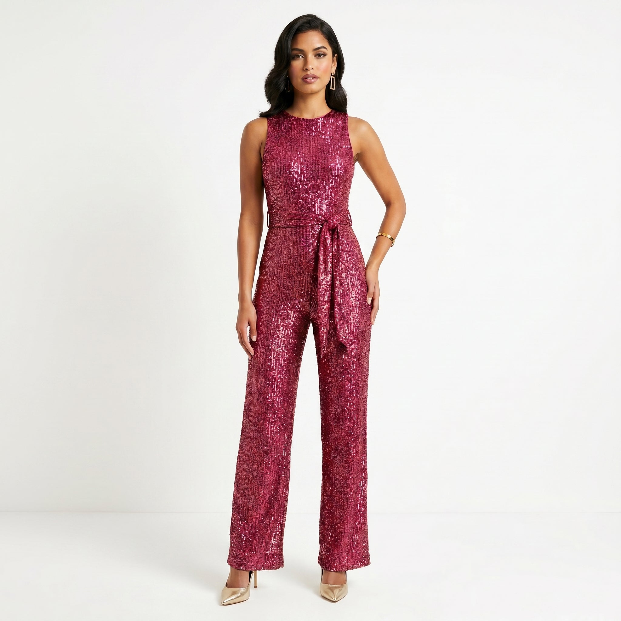 Madalena - Skinnende jumpsuit til fester: Glamour og uforglemmelig glans
