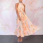 Naomi™ | Elegant taljekjole med akvarelprint