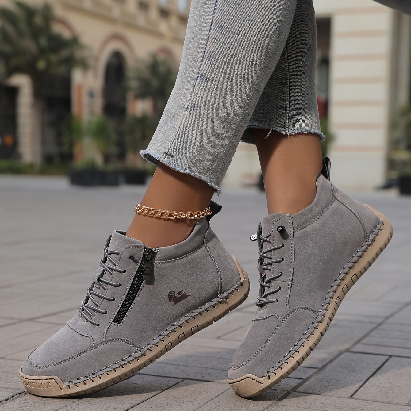 Olivia | Ortopædiske damesneakers med lynlås
