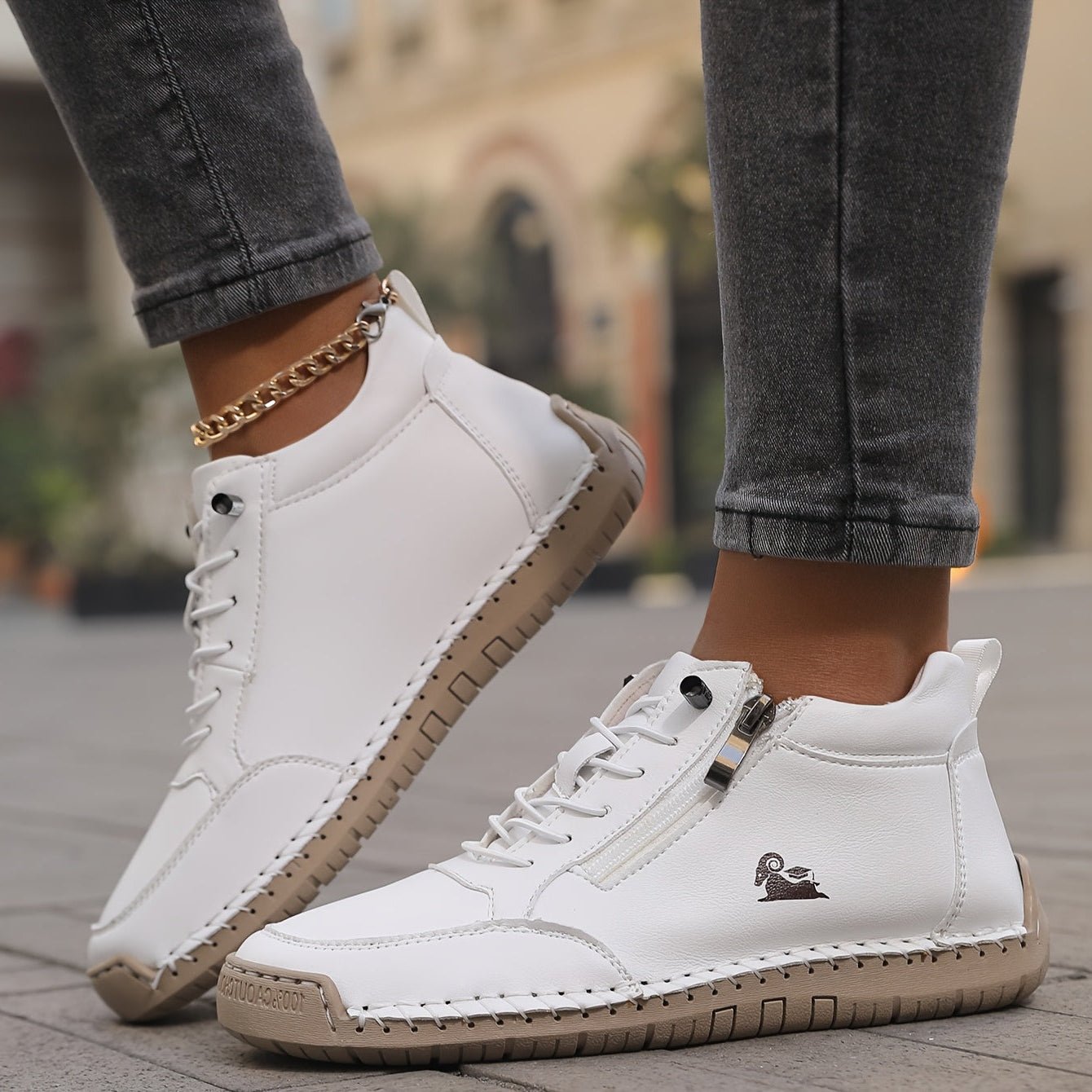 Olivia | Ortopædiske damesneakers med lynlås