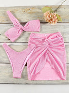 One Shoulder Bikinisæt med Cover-up