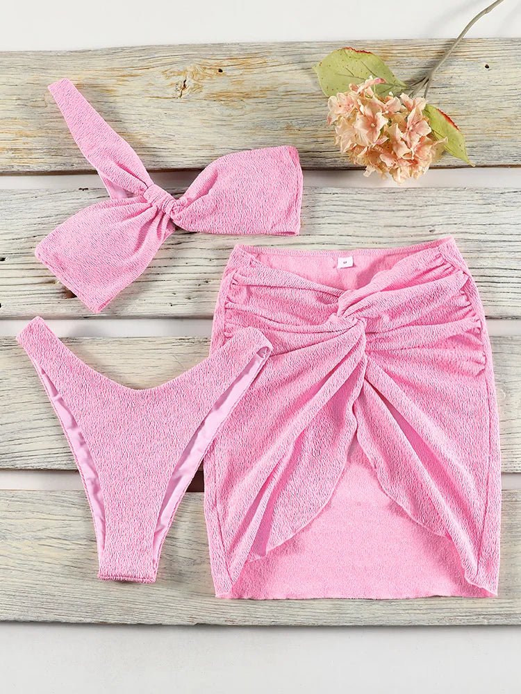 One Shoulder Bikinisæt med Cover-up
